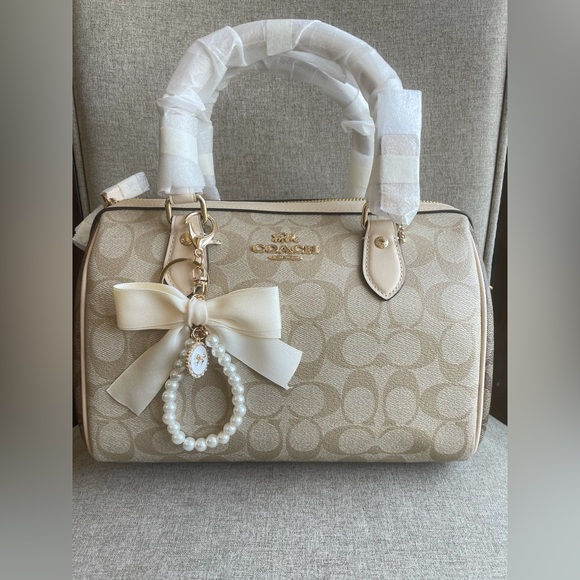 NWT！COACH ROWAN SATCHEL IN BLOCKED SIGNATURE CANVAS (COACH CH486)